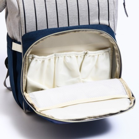 Women's backpack with a thermal carman, thermal drum - portfolio, gray/blue color-6