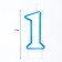 Candle for cake the number "1", tone rim, 7 cm, mix