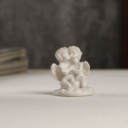 Polystone souvenir "Snow -white angels on a cloud" 3.5x3.2x3.2 cm-3