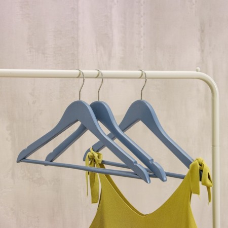 Shoulders - Wooden hangers Ladoom Brillant, 44.5 × 23 × 1.2 cm, 3 pcs, Blue Blue-1