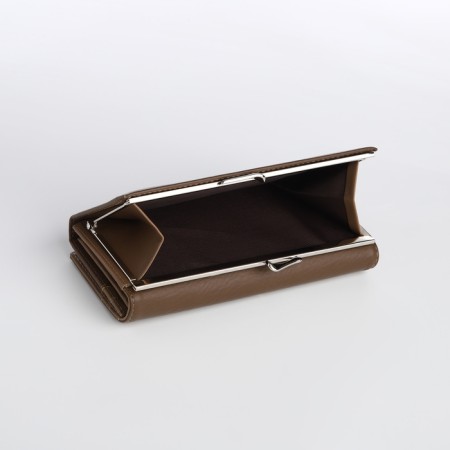 Women's wallet on a magnet, brown color-3
