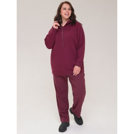 Female trousers, 3xl size, burgundy color-4