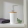 Bamboo liquid soap dispenser, 320 ml, white color
