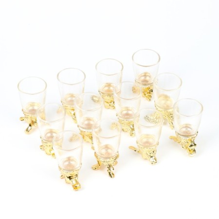 A gift set of glasses-frauds for 12 people, with a decanter 400 ml, glass 30 ml, gold-2