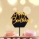 Topper "Happy Birthday", Black-Black-Golden Color