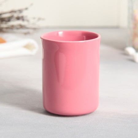 Tea couple ceramic "Panda", mug 200 ml, saucer 17.8x13.3 cm, pink color-4