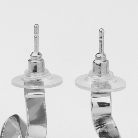 Earrings Metal "Bohemia" spiral, color silver-2