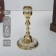 Summary with mother -of -pearl "imagination" per 1 candle, brass 7.5x7.5x13.5 cm