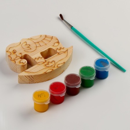 Set for painting "Elephant-rocking" with a contour, with paints and a brush-1