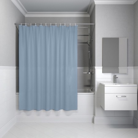 Curtain for the bathroom IDDIS P09PE18I11, PE, 200x180 cm, light gray
