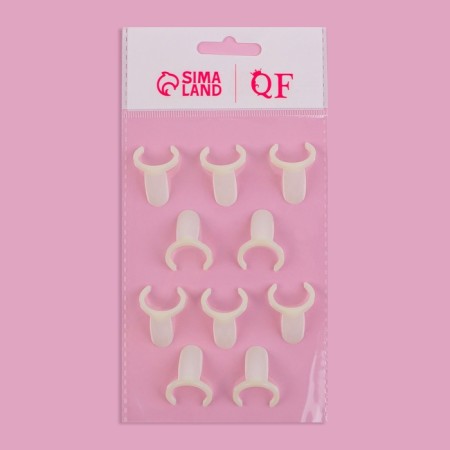 Palette for varnishes on a jar of "Nogoka", 10 pcs, shape is a soft square, ivory color-6