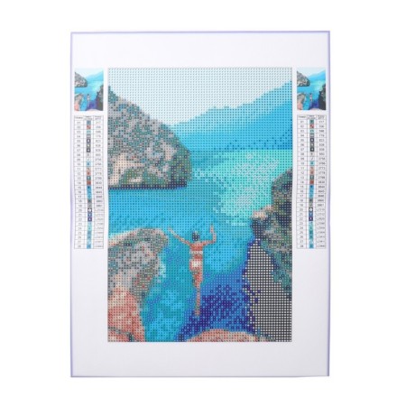 Diamond mosaic with full filling on the canvas "Jump", 20 x 30 cm-1