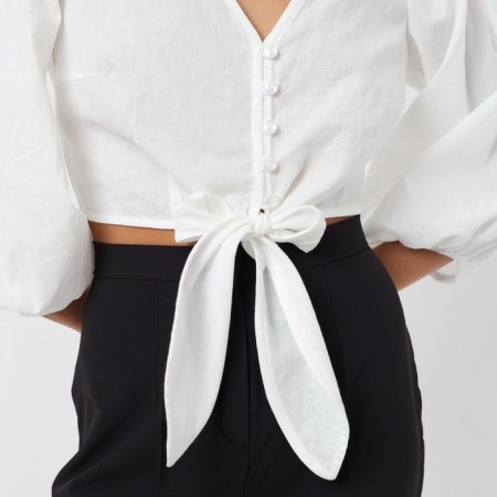 Top female minku: Cotton Collection Color White, Rr. 44-4
