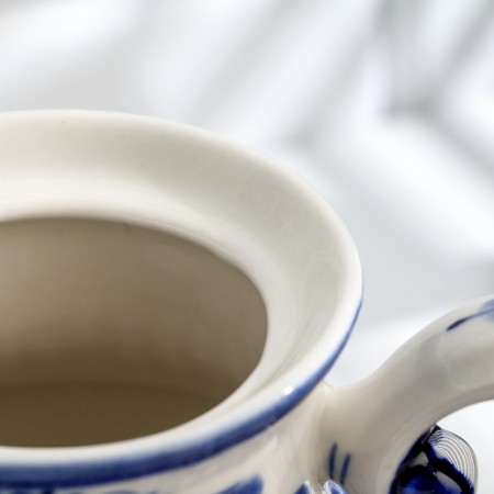 Kuzatoy kettle, gzhel, porcelain, 22x22 cm-4
