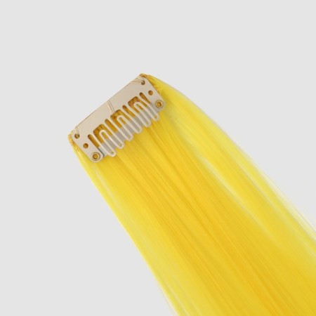 Local lock, straight hair, clock, 50 cm, 5 g, yellow color-5
