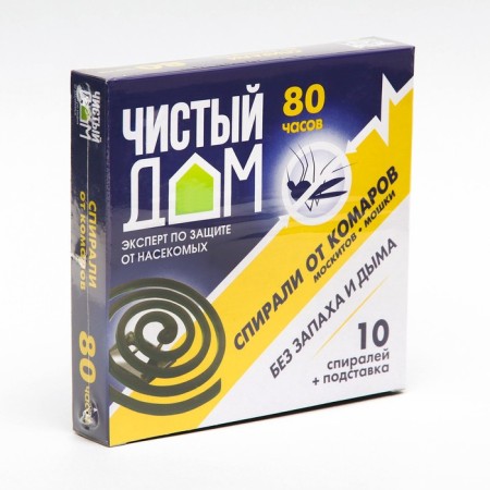 Spirals from mosquitoes "Clean house", smellless, without smell, 10 pcs-1
