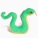 Soft toy "snake" on a key fob, 16 cm, green color