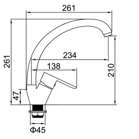 Accoona A4008 kitchen mixer, one -leaf, with a nut, chrome-3