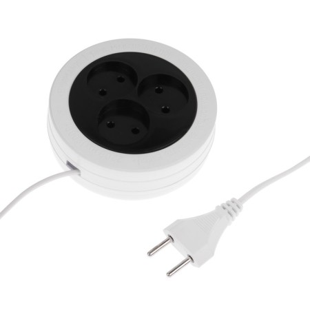Extension cord 3 rosettes, 3 m, 6 A, 1300 W, SHVVP 2x0.5 mm2, without salary-1