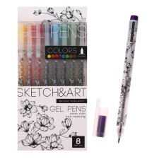 Set of gel pens 8 colors Sketch & Art Uni Write.colors, 0.5 mm