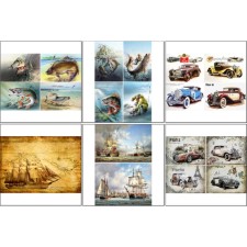 Set of decoupage maps 6 pcs 
