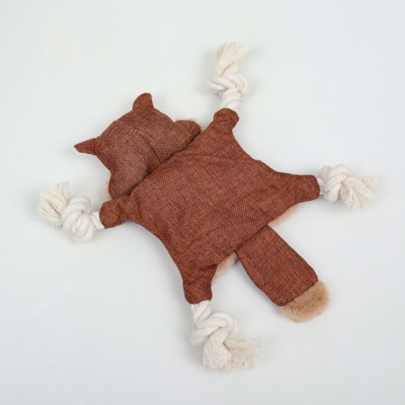 Textile toy with a rope "beaver" with a squeak, rustling, 26 x 28 cm-4