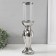 Ceramics candlestick, glass for 1 candle "Versailles" d = 7.5 cm silver 9.5x9.5x38.5 cm