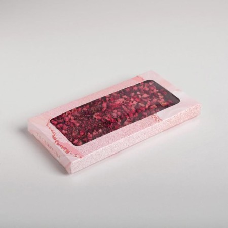 Chocolate box, confectionery packaging, “March 8”, with a window, 17.3 x 8.8 x 1.5 cm-1