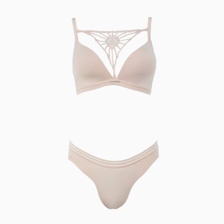 Female set (top/panties), beige color, size 85V-5