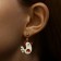 Emall earrings “What was before” chicken and egg, colored in gold