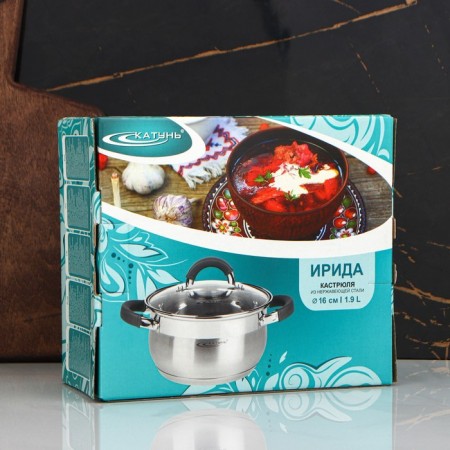 Irida pan 1.9 l, d = 16 cm, glass cover, capsule, induction-4