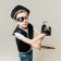 Pirate carnival costume, 6 items: hat, vest, overshadow, dagger, hook, code