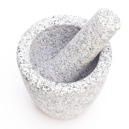 A mortar with a pestle made of stone is large, 400 ml, gray, in the box-6