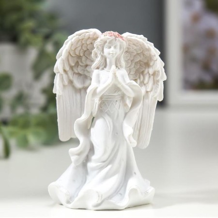 Souvenir Polystone "Angel -girl in a pink wreath - Hope" MIX 5x7.5x4 cm-2