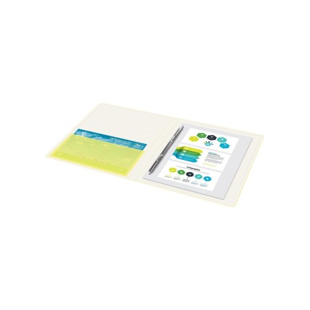Folder with A4, 700 microns, 27 mm, calligrata duble neon, inner pocket, up to 180 sheets, yellow neon-3