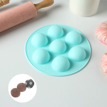Form for mousse desserts and baking konfinetta "Sports balls", d = 15.5 cm, turquoise color