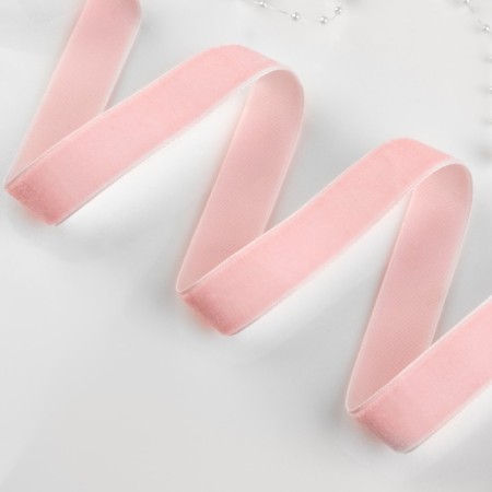 Velvet tape, 20 mm, 18 ± 1 m, pink color No. 08-1