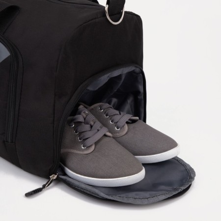 Sports bag with lightning, shoe department, outer pocket black color-2