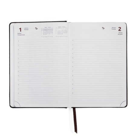 Gift Davente.bravo: Dated Dated 2024, A5, 176 sheets, solid cover, block 70 g/m2, burgundy + ballpoint pen.-9