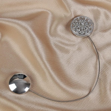 Picking for curtains "Vintage", D = 4 cm, silver color-1