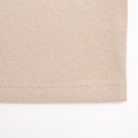 T-shirt shortened female Minaku: Basic Line Beige Color, Rr. 42-8