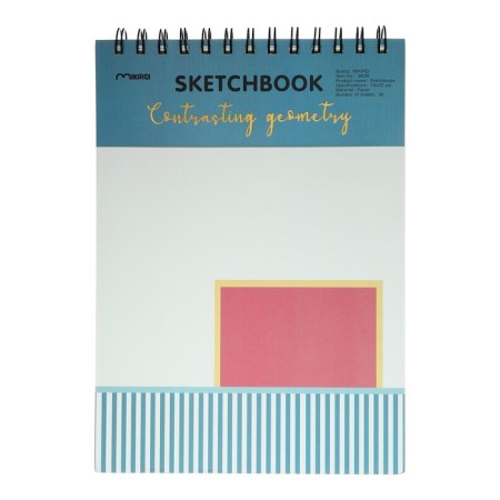 Sketchbook 18x25cm for pastel, 30 sheets "Geometry", hard cover, density 130 gr, mix-3