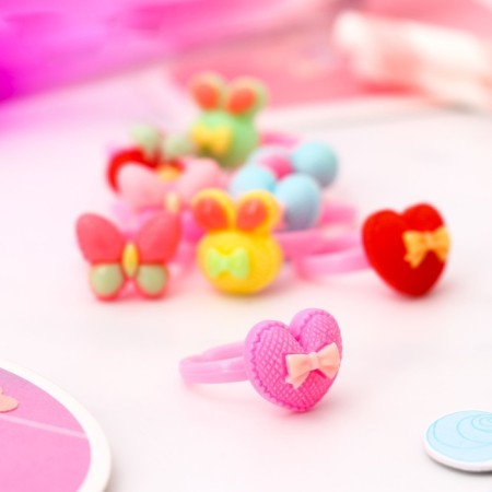 Children's ring "chosen" assorted with bows, mix shape, mix color-1