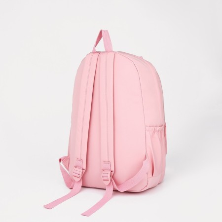 School backpack from textiles, 3 pockets, pink color-1