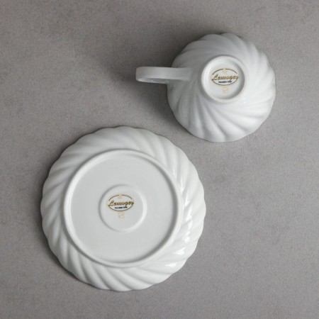 Tea Service "Carmen", 17 objects: cream 350 ml, 6 cups 200 ml, kettle 1.5 l, sugar tower 300 ml, 6 Smascher, porcelain, Iran-2