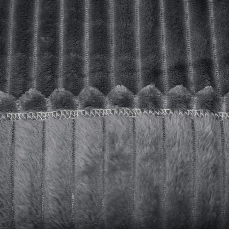 Plaid Vertical 150x200cm, Anthracite, Velsoft 280g/m, PE100%-2
