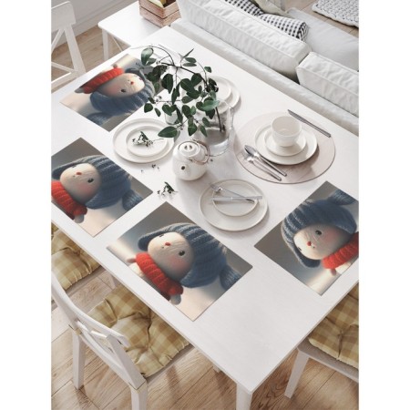 Set of napkins for setting the table "Cute Bunny", rectangular, size 32x46 cm, 4 pcs