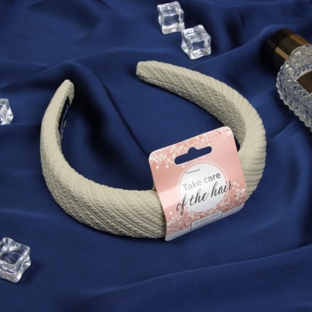 Hair rim "Jeannette" Classic Ornament, 3 cm, beige-1