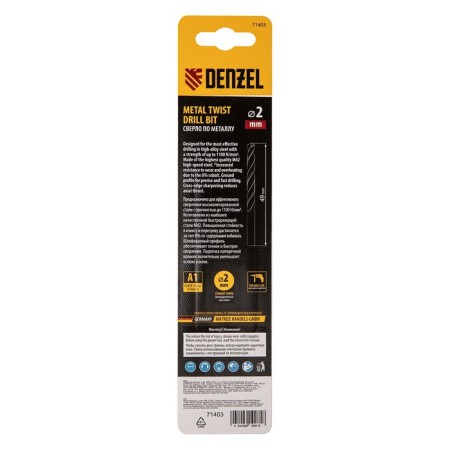 Denzel 71403 metal drill, HSS CO-8%, 2 mm-4