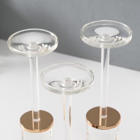 Summary metal, acrylic "rectangles" d = 6.5 cm, set 3 pcs h = 24 cm, 22.5 cm, 20.5 cm-4